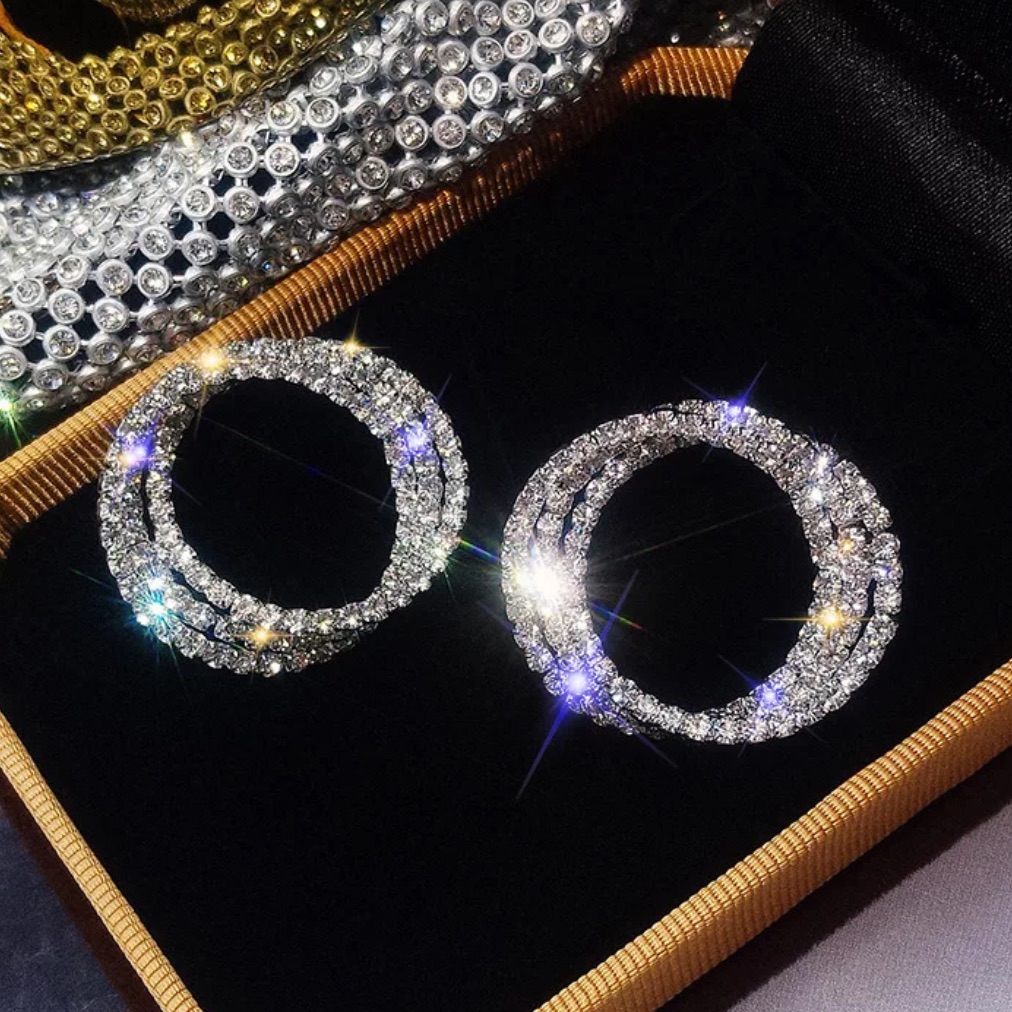 New Silver 18k White Gold Earrings